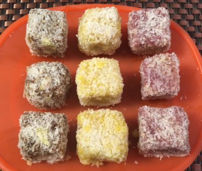 Eggless Lamington Cake Recipe