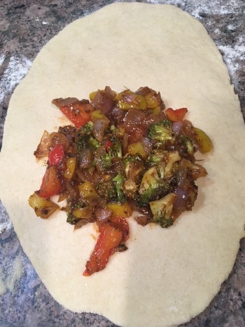 Making stuffed bread