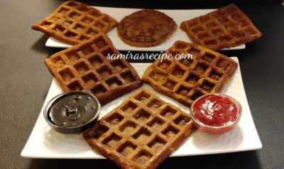 Eggless Waffle Recipe with Whole Wheat & Jaggery