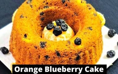 Eggless Orange Cake Recipe with Blueberries