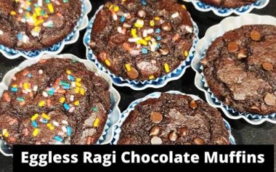 Eggless Ragi Chocolate Muffins