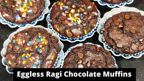 Eggless Ragi Chocolate Muffins