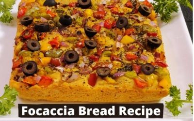 Whole Wheat Focaccia Bread Recipe With Veggies